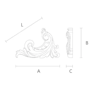N-161.1R Wood Scroll Onlay with Coved Acanthus Detail, right